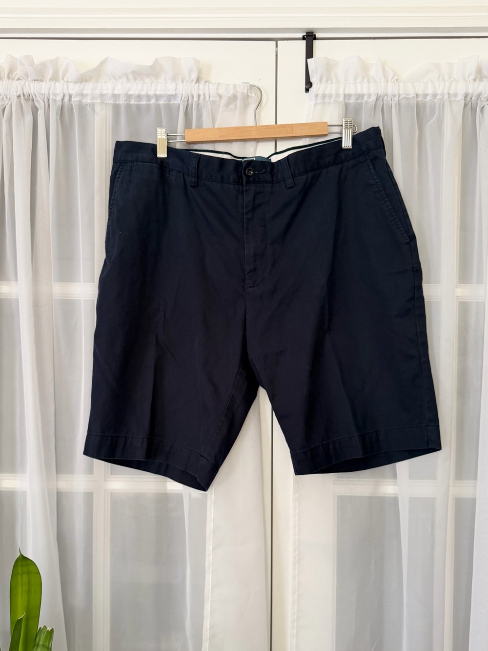 Polo Ralph Lauren Cotton Flat Front Navy Blue Shorts Size 38